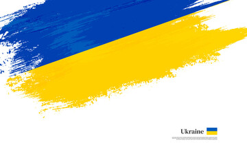 Happy independence day of Ukraine with grungy stylish brush flag background