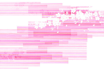 桜のシルエット（ピンクの水彩タッチの背景）
