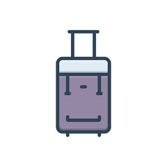 Color illustration icon for suitcase
