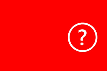 illustration of a white question mark with a red background