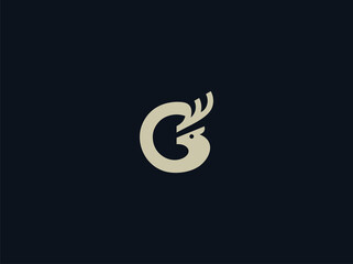 Luxury Letter G deer logo design vector template