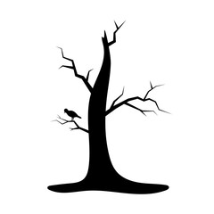 halloween tree scary haunted tree sad colorful tree vector illustration on halloween.