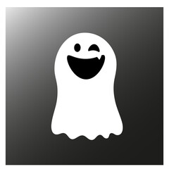 Halloween scary haunted cartoon ghost vector illustration.