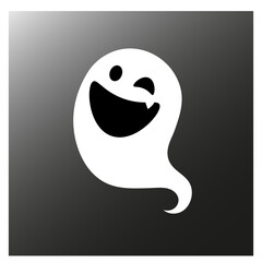 Halloween scary haunted cartoon ghost vector illustration.