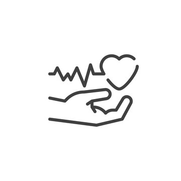 hand holding heart rate line clip art preview