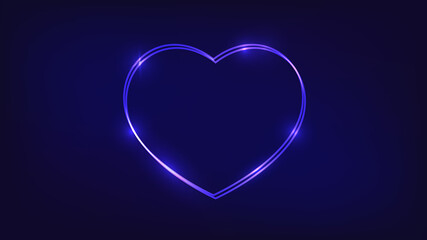 Neon double frame with shining effects