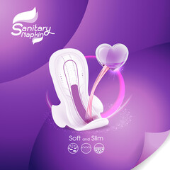 Sanitary Napkin Vector on Background Template for Product.