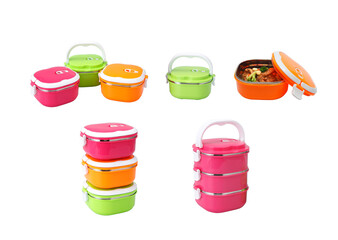 A lunch box (alt. spelling lunchbox) refers to a hand-held container used to transport food, usually to work or to school. It is commonly made of metal or plastic.