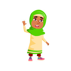 cute arabian girl on excursion cartoon vector. cute arabian girl on excursion character. isolated flat cartoon illustration
