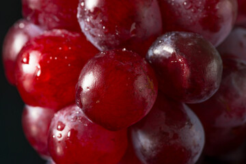 Red Grapes on black acrylic