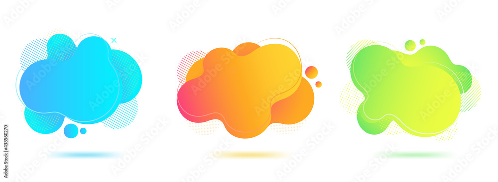 Fototapete fluid abstract vector banners. set of geometric liquid forms. gradient elements for flyer, brochure 