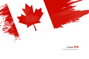 Happy national day of Canada with grungy stylish brush flag background