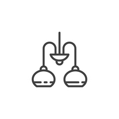 Chandelier lamp line icon