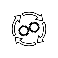 Process icon in flat style isolated on white background