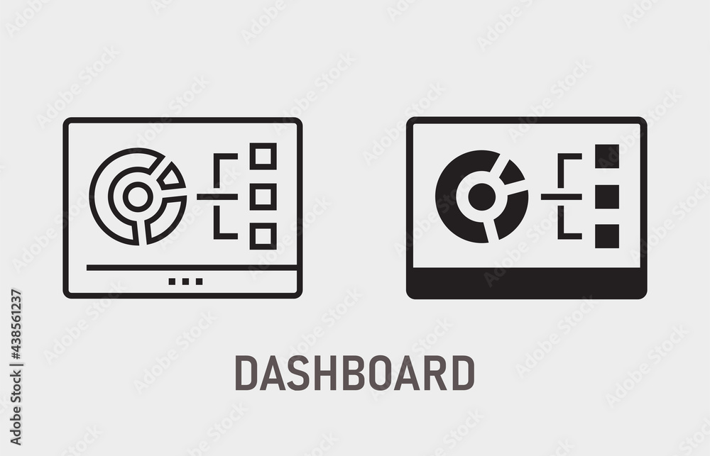 Wall mural Dashboarding visualization icon on white background. Vector illustration.