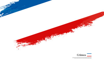 Happy independence day of Crimea with grungy stylish brush flag background