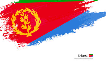 Happy independence day of Eritrea with grungy stylish brush flag background