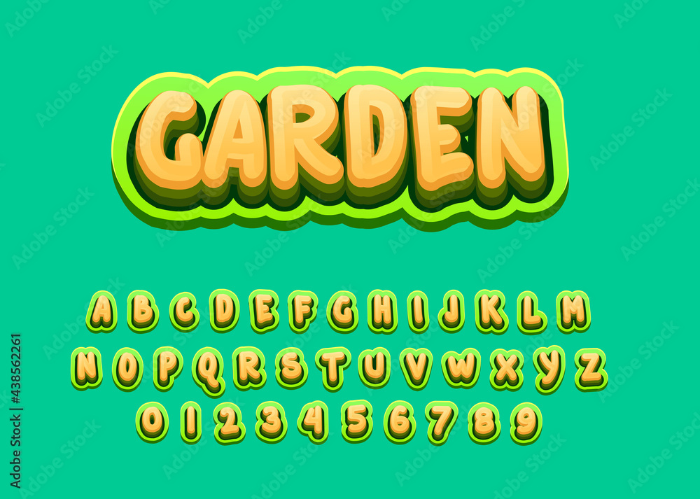 Poster vector playful text effect, funny font template with comic look style. set of letters alphabet and n