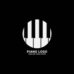 Piano logo icon vector template.