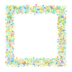 Rainbow Festive Confetti. Carnival Star Falling.