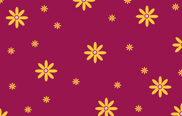 Flower Yellow on Pink Background