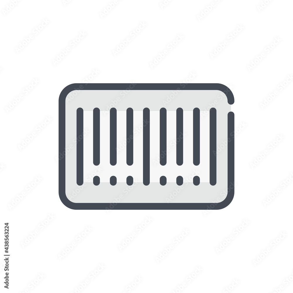Poster barcode color line icon. product information code vector outline colorful sign.