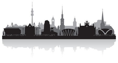 Naklejka premium Dortmund Germany city skyline silhouette