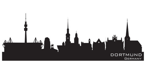 Fototapeta premium Dortmund Germany city skyline vector silhouette