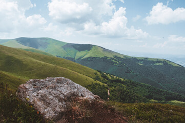 Fototapeta na wymiar Carpathians, Ukraine: Polonina Borzava hightland lanscape view
