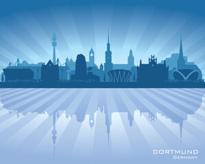 Obraz premium Dortmund Germany city skyline vector silhouette