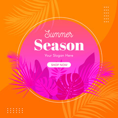 Cool Summer Season Background vector illustration.