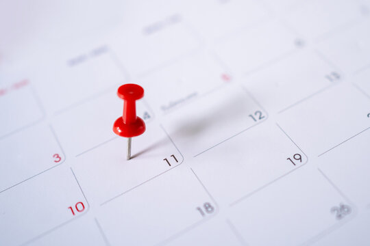 Picture of red pin embroidered on June 11 in the calendar.