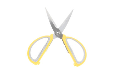 Yellow scissors. Scissors Isolated on white background.