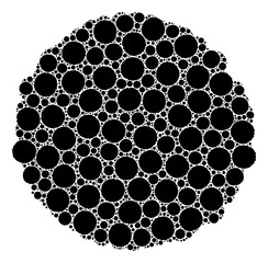 Fractal mosaic core. Vector mosaic is organized with scattered core icons. Flat vector design on a white background.