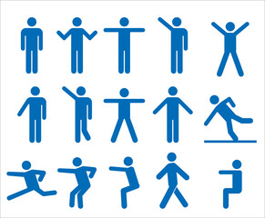 人間人のピクトグラム　イラストポーズ集　イラストセット　運動　シンボル © globeds