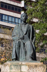 Jose Maria Gabriel y Galan monument. Spanish poet in Castilian and Extremaduran