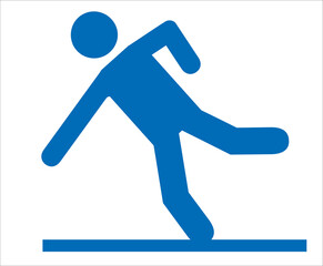 人体　人のピクトグラム　イラストポーズ　転倒する、転ぶ人のピクトグラム