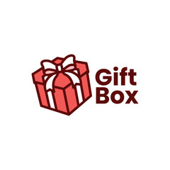 gift box logo vector icon illustration