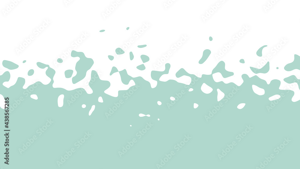Poster the transition from green to white with uneven border line, interpenetration of colors. vector illus
