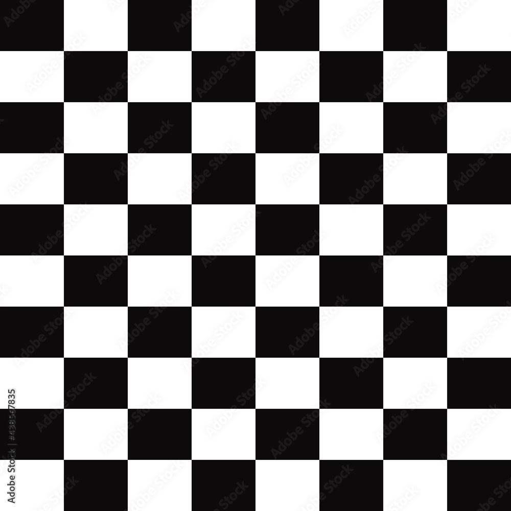 Poster 10x8 checkered ornament. vector black and white rectangles make minimal chess pattern.