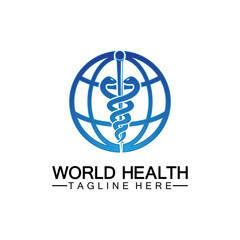 World health logo vector illustration design template