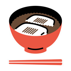 ぜんざい／おしるこ　シンプル・ペン画風イラスト