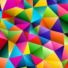 Polygonal rainbow mosaic background. Abstract low poly vector illustration. Triangular pattern in halftone style. Template geometric business design with triangle for poster, banner, card, flyer