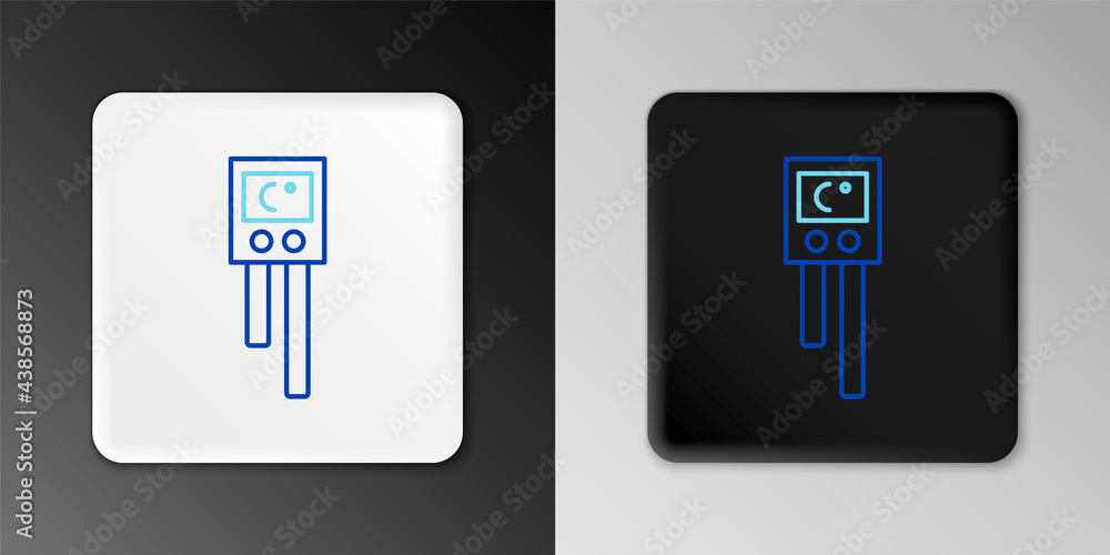 Poster line temperature and humidity sensor icon isolated on grey background. colorful outline concept. vec