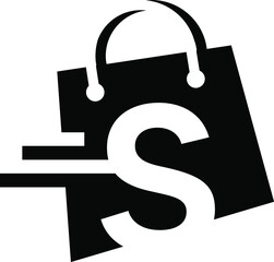 Letter S Shopping Bag Modern Creative Logo
