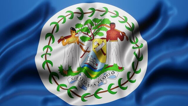 3d rendering of a National Belize flag waving in a looping motion