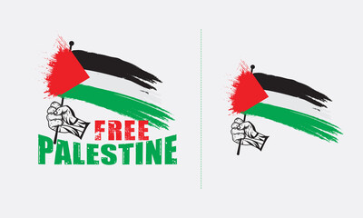 Free Palestine brush vector design. Free Palestine T-shirt. Palestine Flag. vector