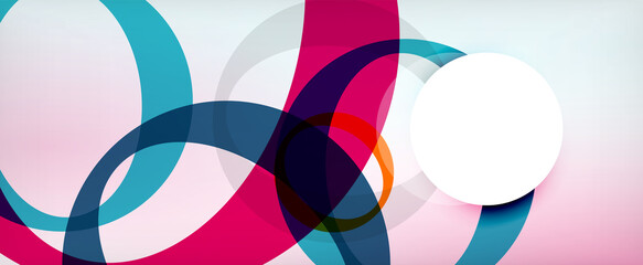 Obraz premium Ring geometric shapes, o letter repetition wallpaper. Abstract background for business or technology presentations, internet posters or web brochure covers