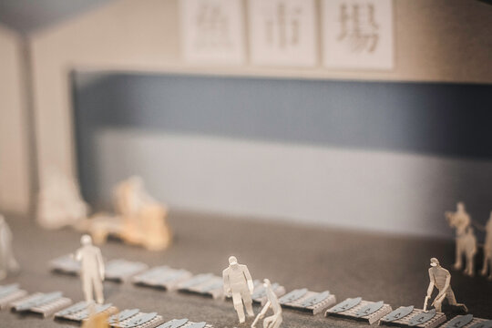 City life in Chinese territory, handmade paper scenery, origami-style, urban and town lifestyle.