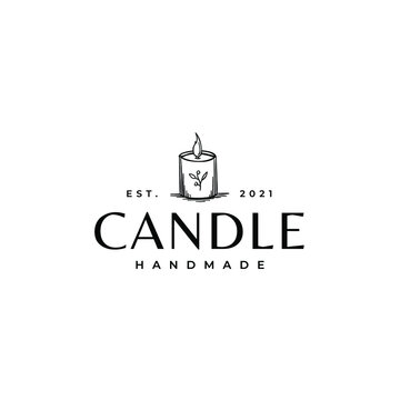 Candle Simple Drawing Logo Illustration Template Vector Icon 
